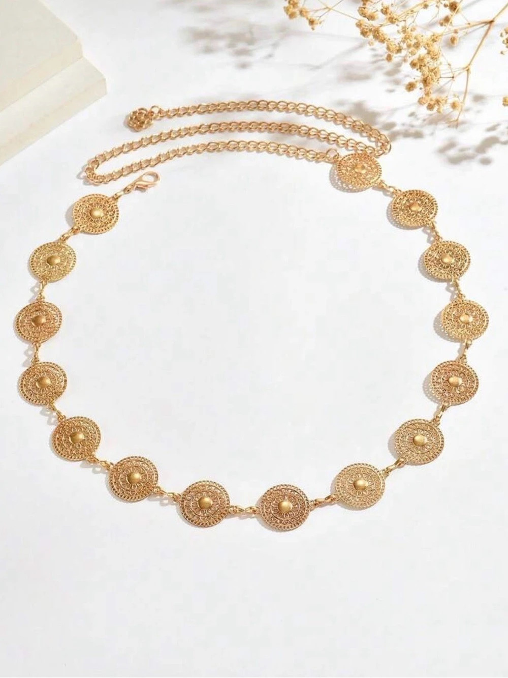 Boho Gold Coin Medallion Waist Chain Belt - Picture 4 of 6